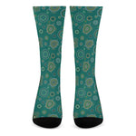 Aboriginal Sea Turtle Pattern Print Crew Socks