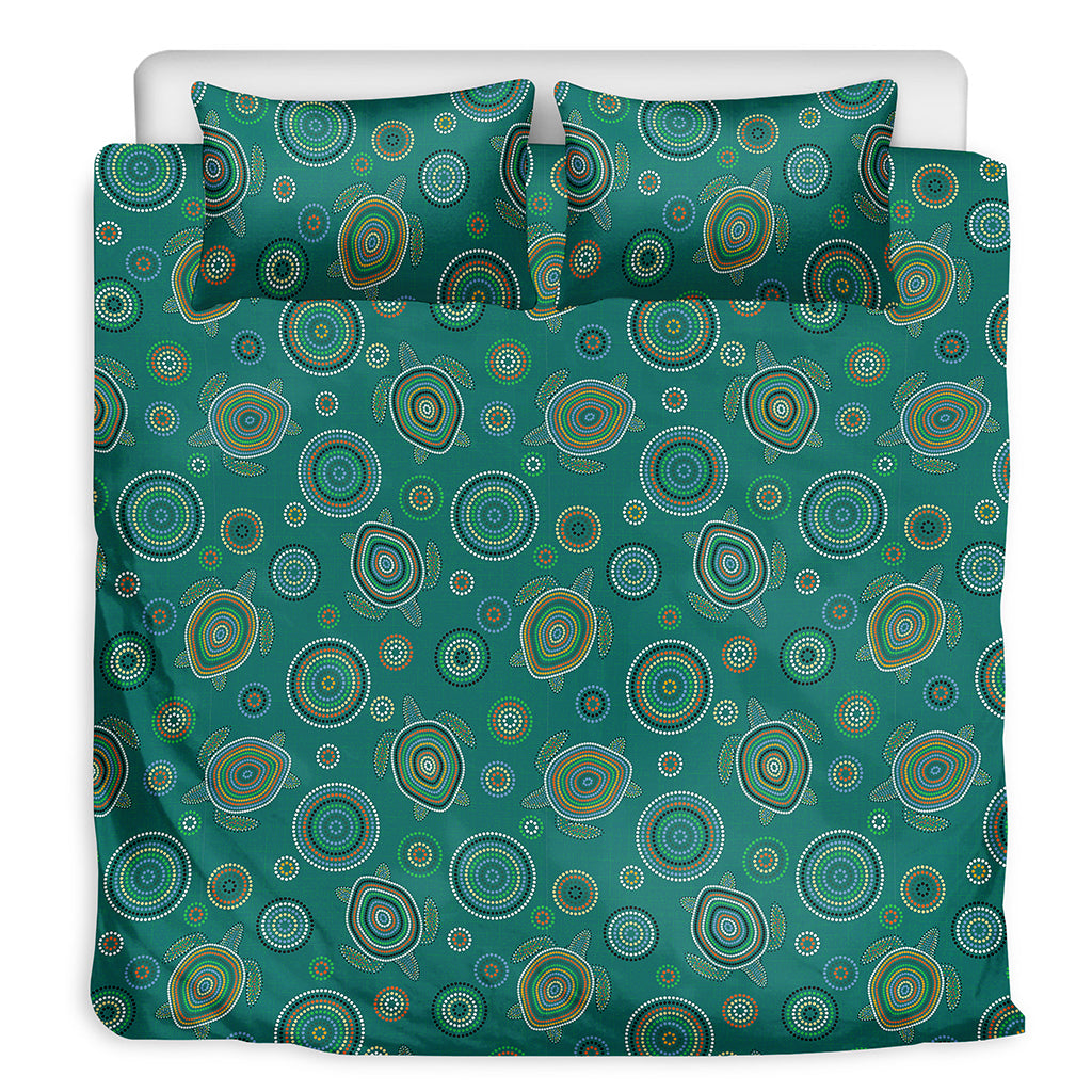 Aboriginal Sea Turtle Pattern Print Duvet Cover Bedding Set