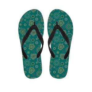 Aboriginal Sea Turtle Pattern Print Flip Flops