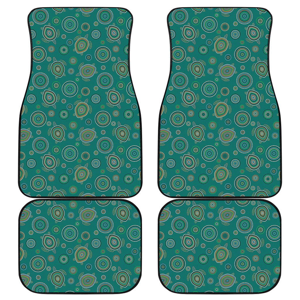 Aboriginal Sea Turtle Pattern Print Front and Back Car Floor Mats