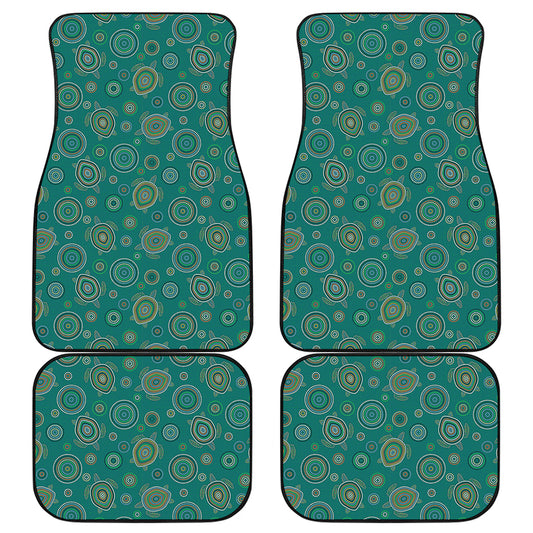 Aboriginal Sea Turtle Pattern Print Front and Back Car Floor Mats