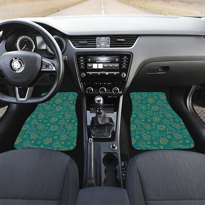 Aboriginal Sea Turtle Pattern Print Front and Back Car Floor Mats
