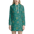 Aboriginal Sea Turtle Pattern Print Pullover Hoodie Dress
