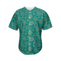 Aboriginal Sea Turtle Pattern Print Men's Baseball Jersey