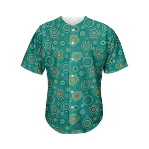 Aboriginal Sea Turtle Pattern Print Men's Baseball Jersey