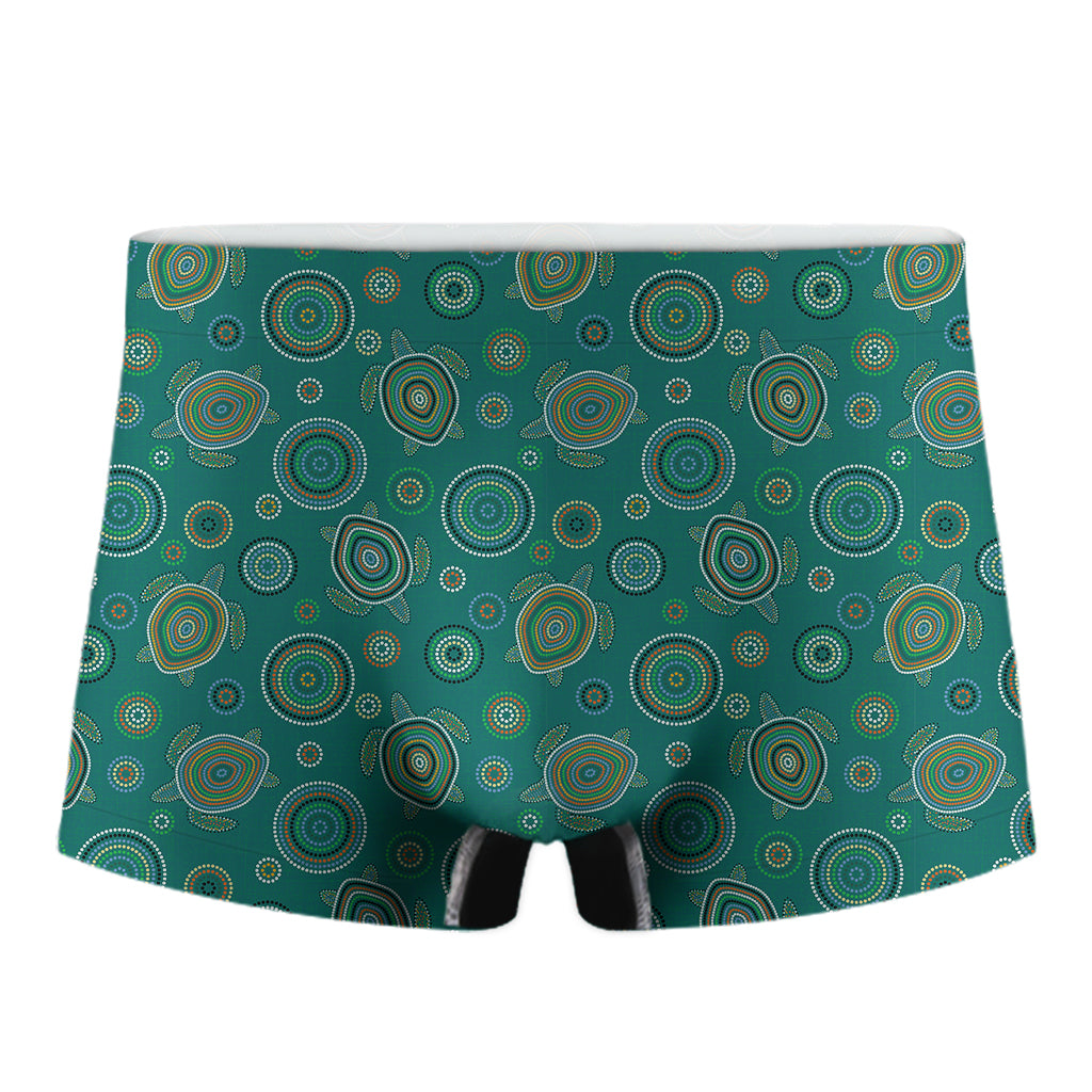 Aboriginal Sea Turtle Pattern Print Men's Boxer Briefs