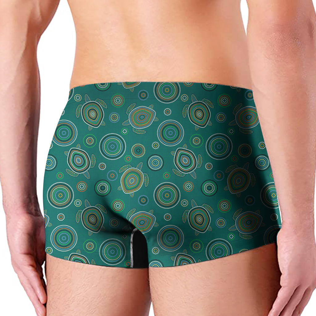 Aboriginal Sea Turtle Pattern Print Men's Boxer Briefs