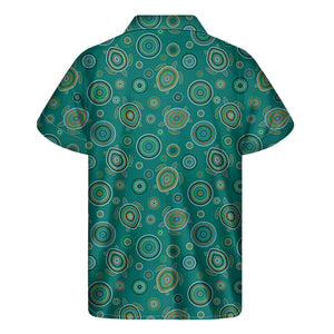 Aboriginal Sea Turtle Pattern Print Men's Short Sleeve Shirt