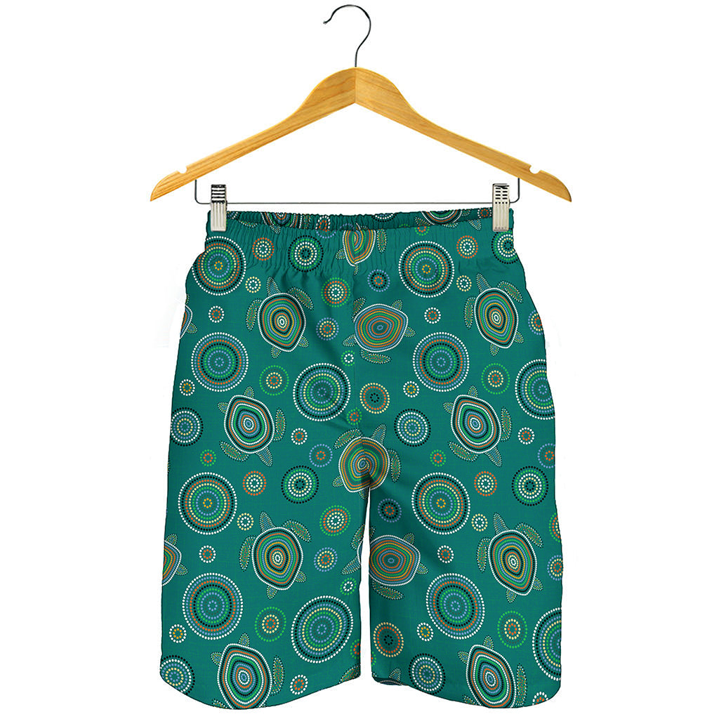 Aboriginal Sea Turtle Pattern Print Men's Shorts