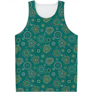 Aboriginal Sea Turtle Pattern Print Men's Tank Top