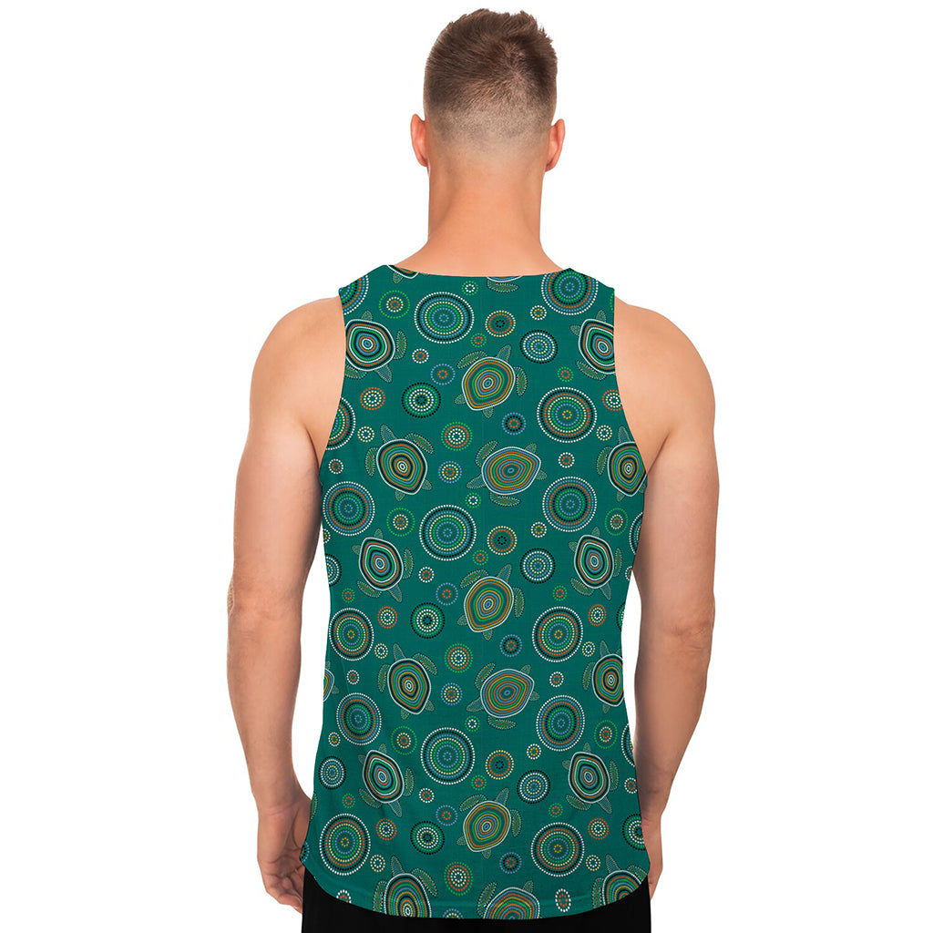 Aboriginal Sea Turtle Pattern Print Men's Tank Top