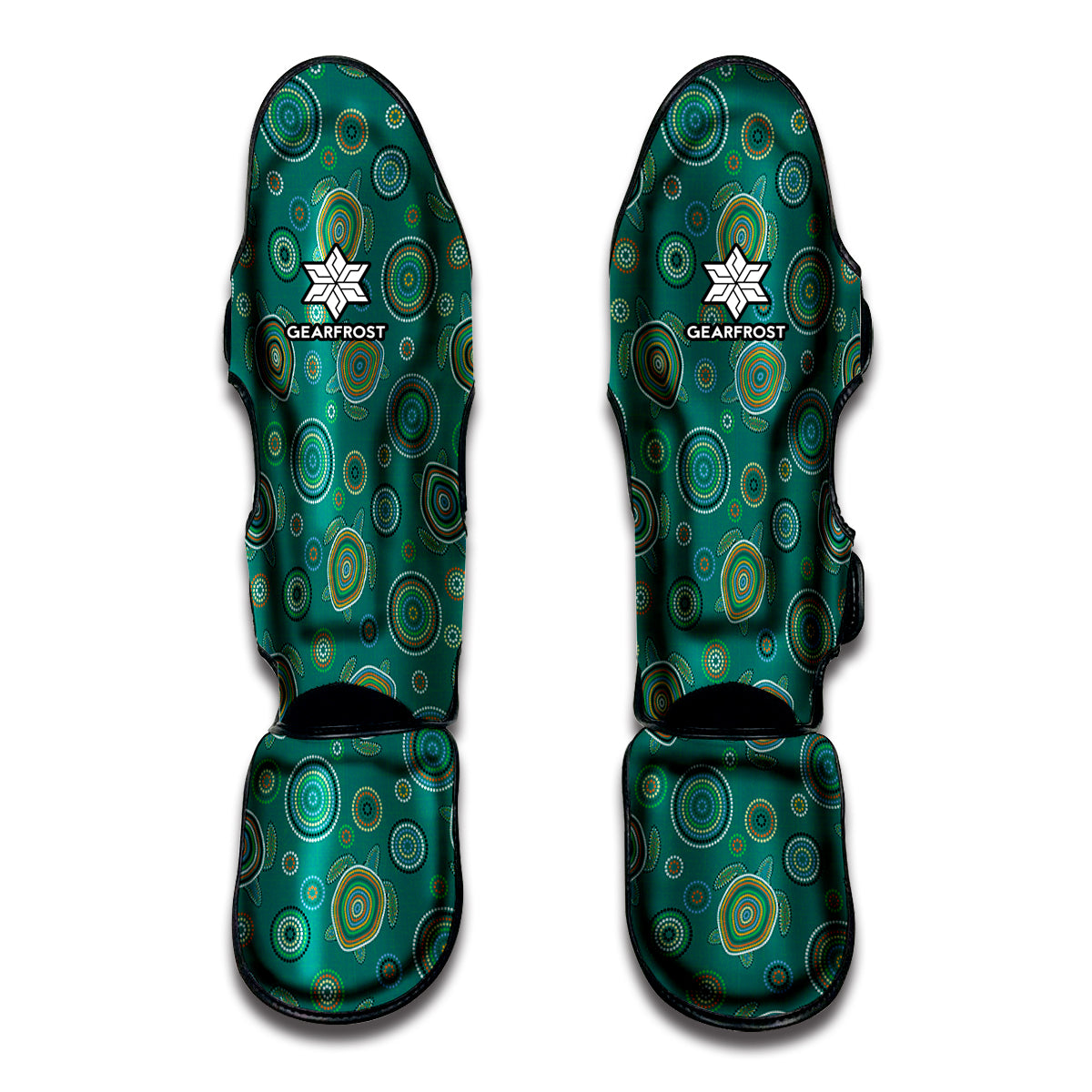 Aboriginal Sea Turtle Pattern Print Muay Thai Shin Guard