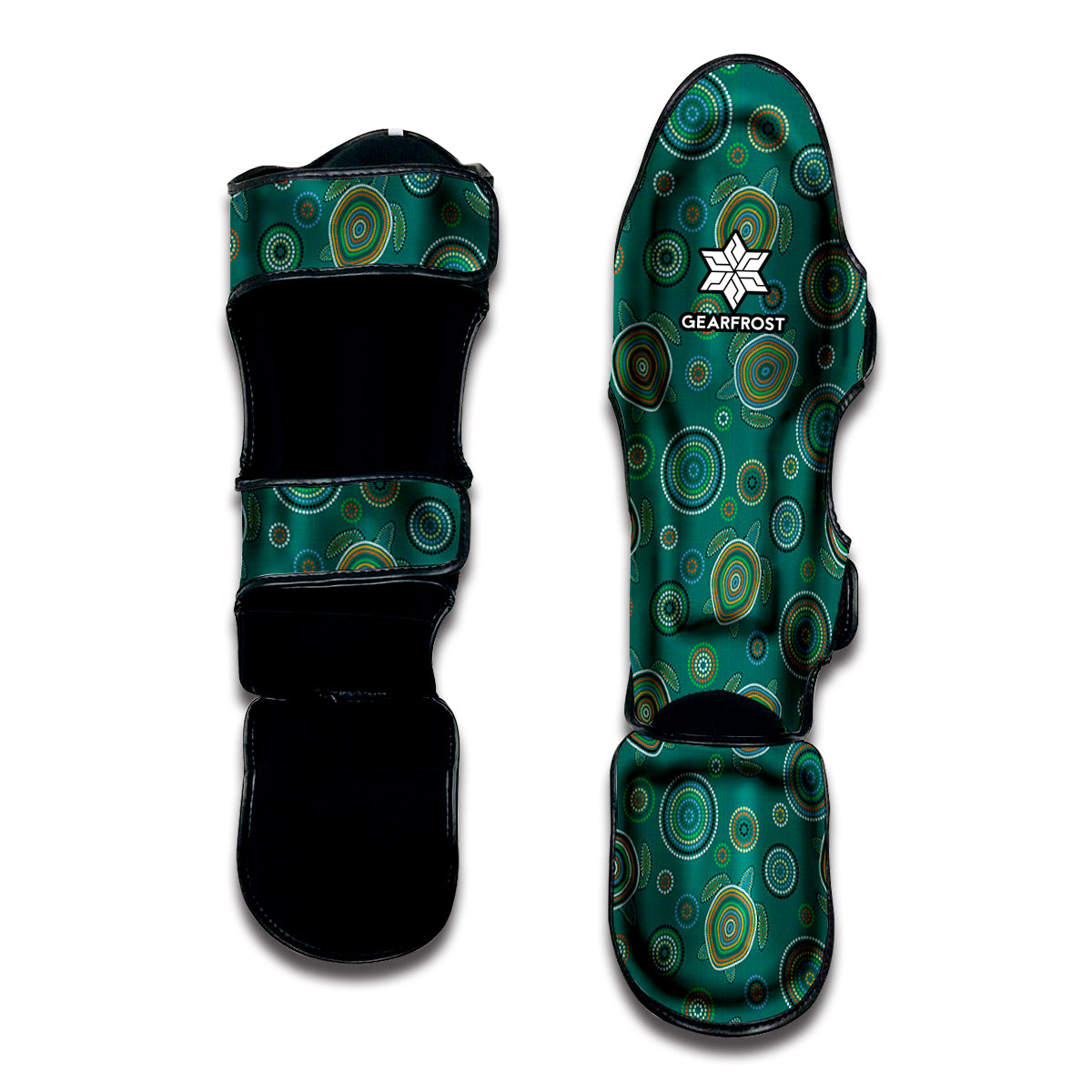 Aboriginal Sea Turtle Pattern Print Muay Thai Shin Guard
