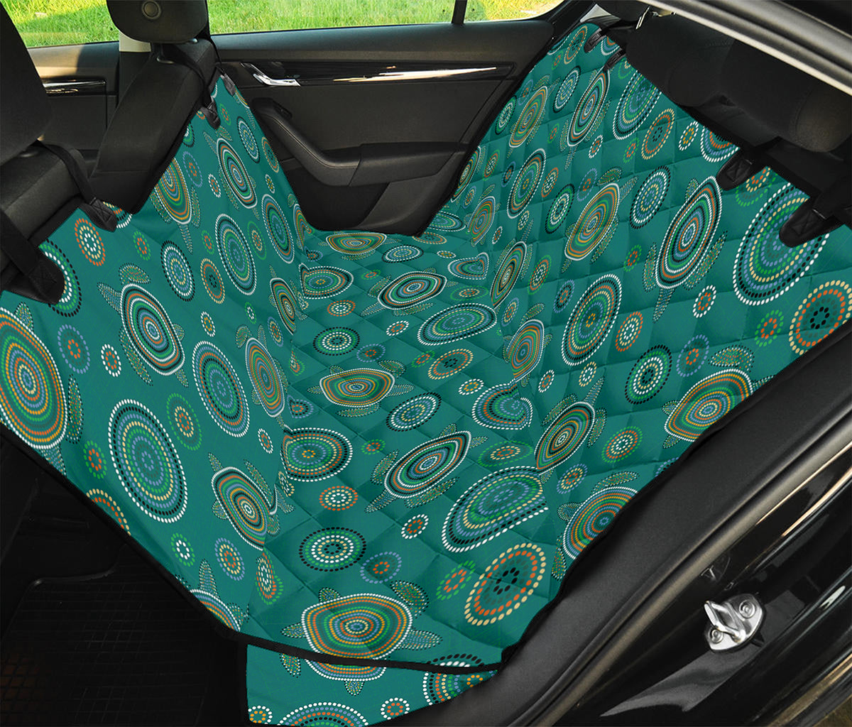 Aboriginal Sea Turtle Pattern Print Pet Car Back Seat Cover