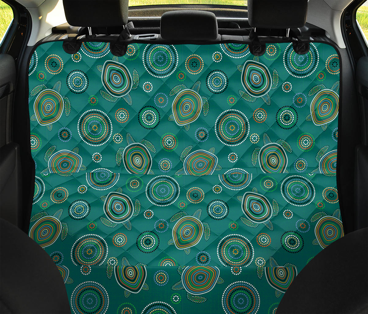 Aboriginal Sea Turtle Pattern Print Pet Car Back Seat Cover