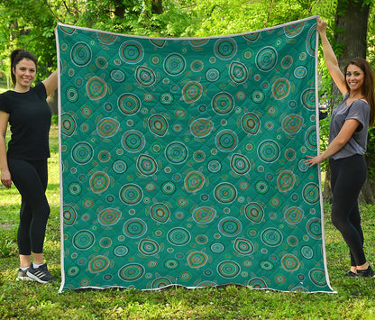 Aboriginal Sea Turtle Pattern Print Quilt