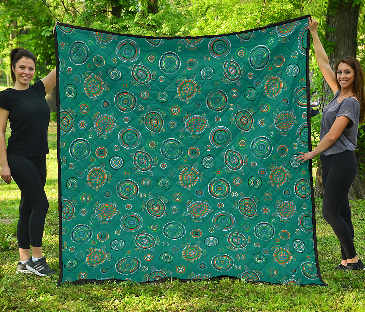 Aboriginal Sea Turtle Pattern Print Quilt