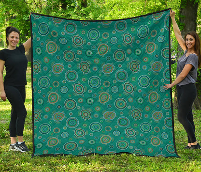 Aboriginal Sea Turtle Pattern Print Quilt