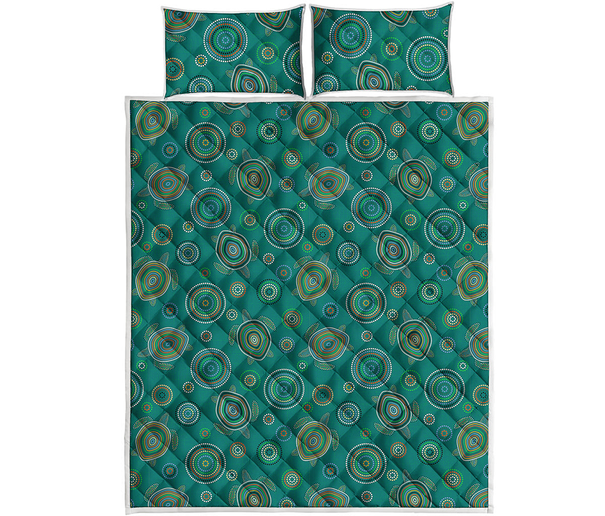 Aboriginal Sea Turtle Pattern Print Quilt Bed Set