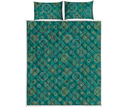 Aboriginal Sea Turtle Pattern Print Quilt Bed Set