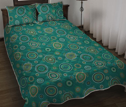 Aboriginal Sea Turtle Pattern Print Quilt Bed Set