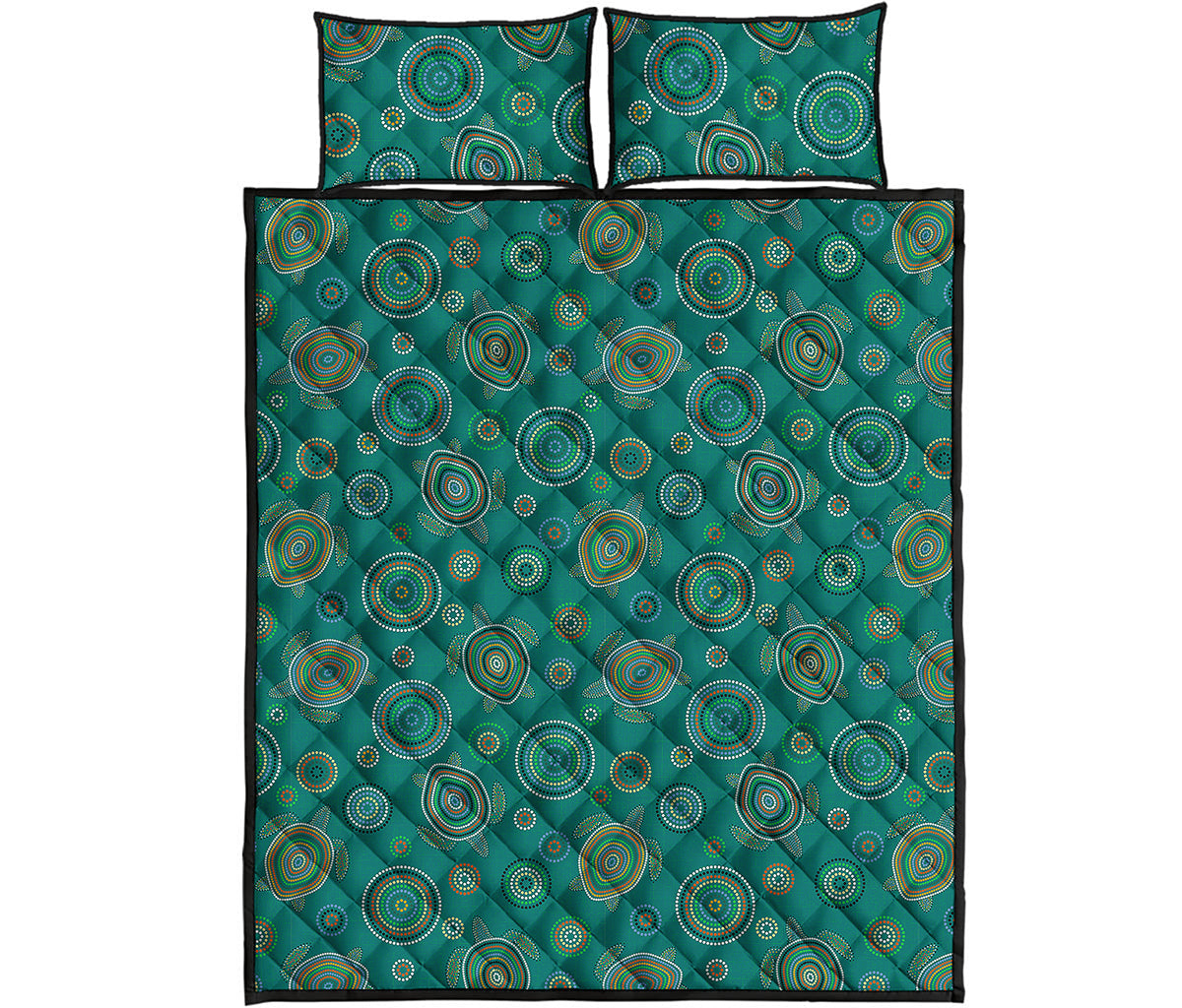 Aboriginal Sea Turtle Pattern Print Quilt Bed Set