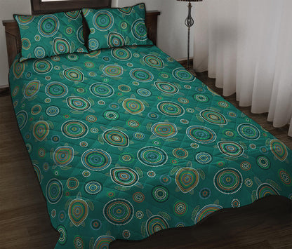 Aboriginal Sea Turtle Pattern Print Quilt Bed Set