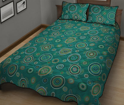 Aboriginal Sea Turtle Pattern Print Quilt Bed Set
