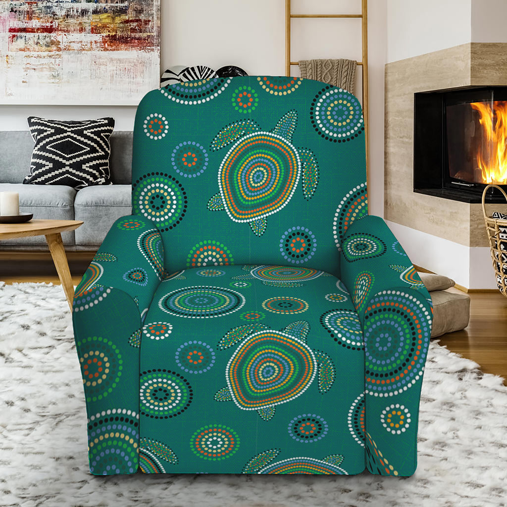 Aboriginal Sea Turtle Pattern Print Recliner Slipcover