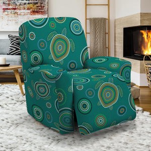 Aboriginal Sea Turtle Pattern Print Recliner Slipcover