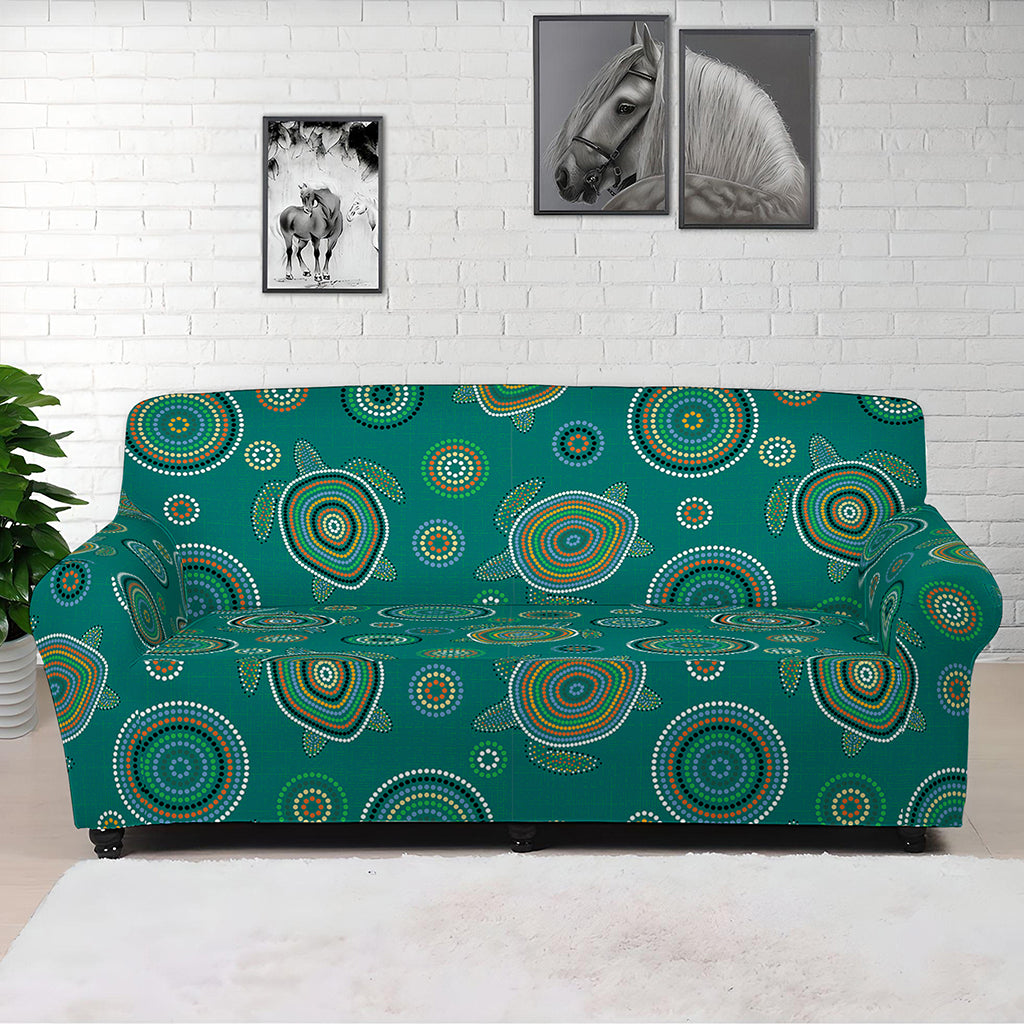 Aboriginal Sea Turtle Pattern Print Sofa Cover