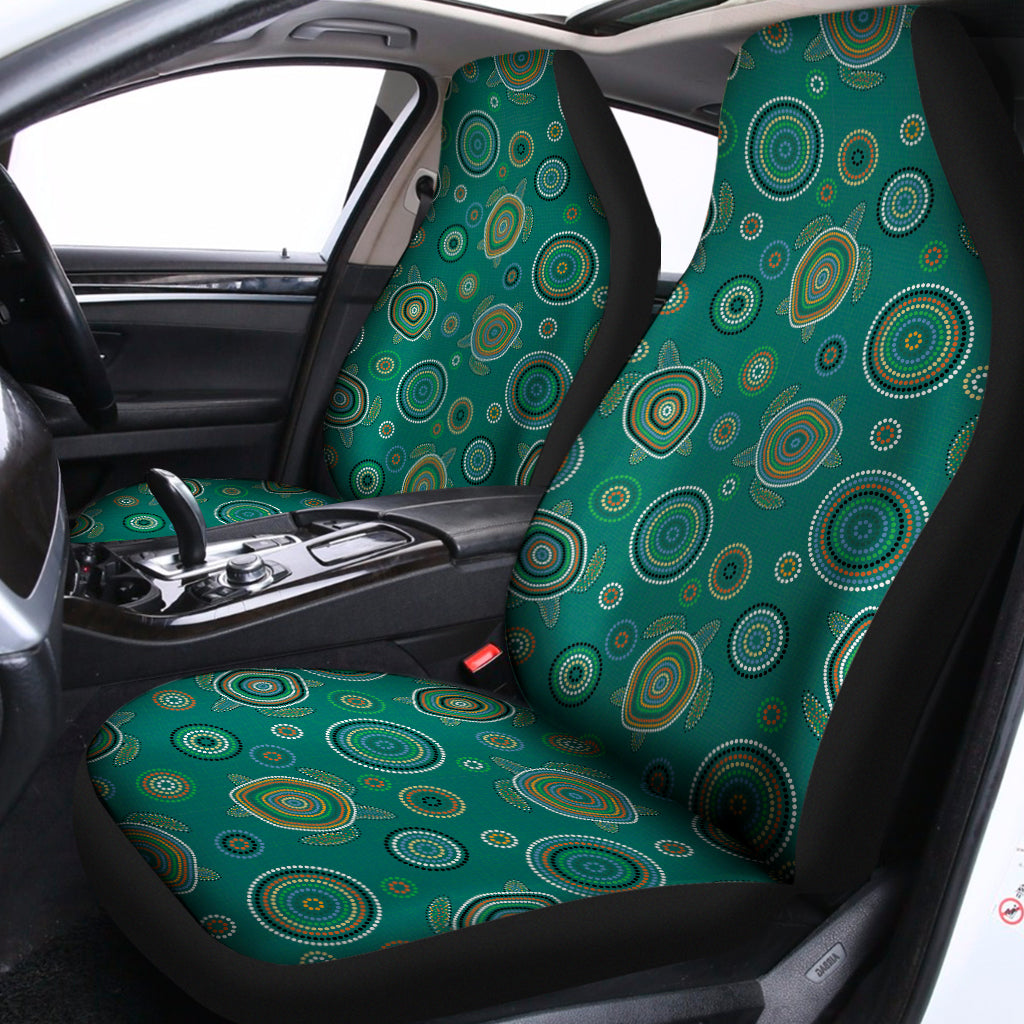 Aboriginal Sea Turtle Pattern Print Universal Fit Car Seat Covers