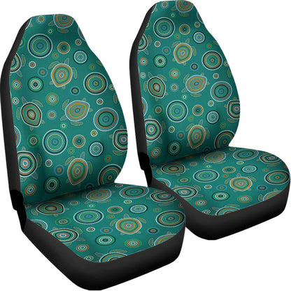 Aboriginal Sea Turtle Pattern Print Universal Fit Car Seat Covers