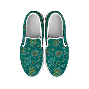 Aboriginal Sea Turtle Pattern Print White Slip On Shoes