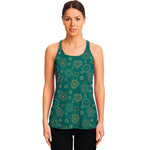 Aboriginal Sea Turtle Pattern Print Women's Racerback Tank Top