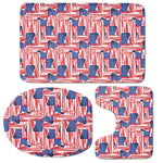 Abstract American Flag Print 3 Piece Bath Mat Set