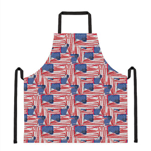 Abstract American Flag Print Apron