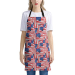 Abstract American Flag Print Apron