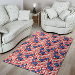 Abstract American Flag Print Area Rug