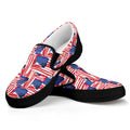 Abstract American Flag Print Black Slip On Sneakers