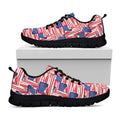 Abstract American Flag Print Black Running Shoes