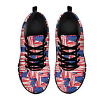 Abstract American Flag Print Black Sneakers