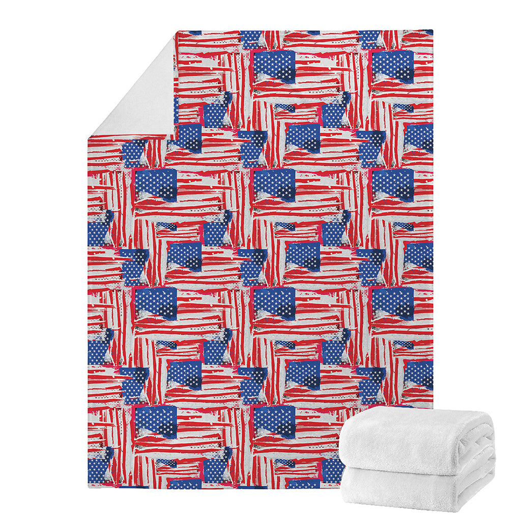 Abstract American Flag Print Blanket