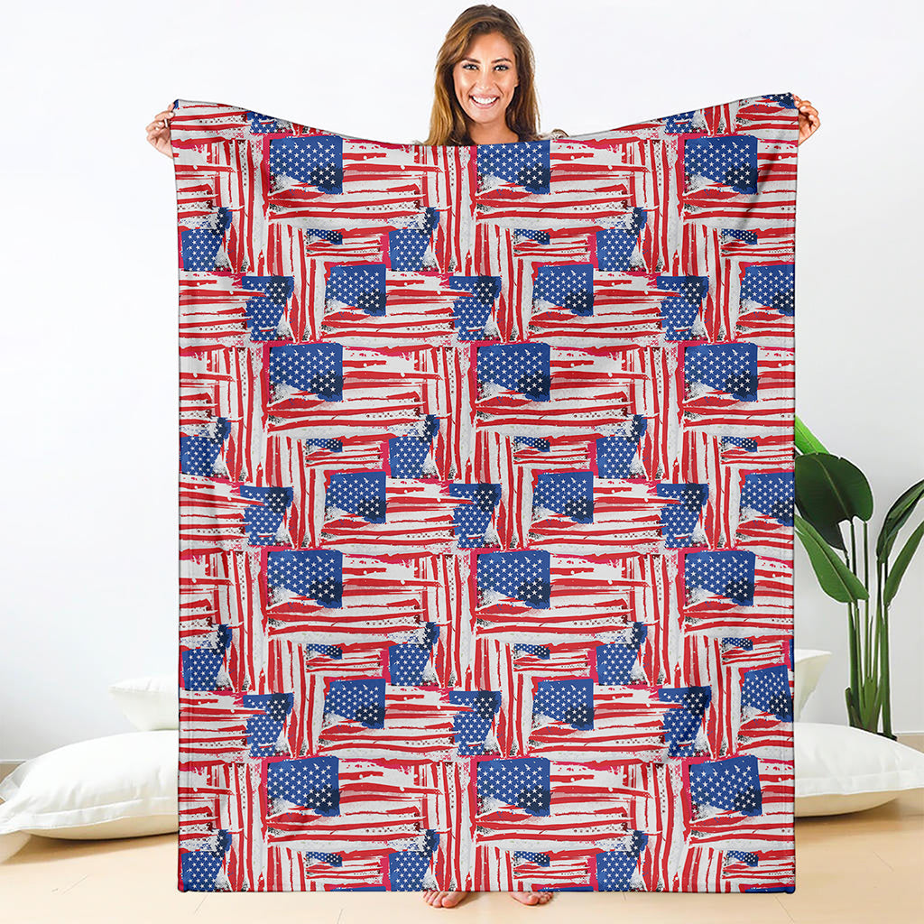 Abstract American Flag Print Blanket