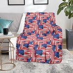 Abstract American Flag Print Blanket