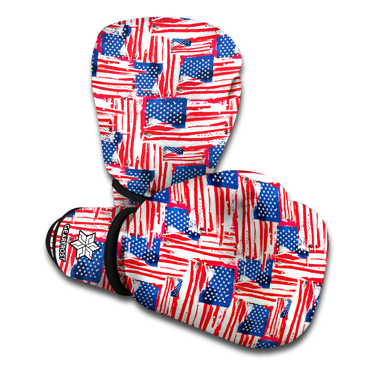 Abstract American Flag Print Boxing Gloves