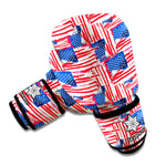 Abstract American Flag Print Boxing Gloves