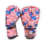 Abstract American Flag Print Boxing Gloves