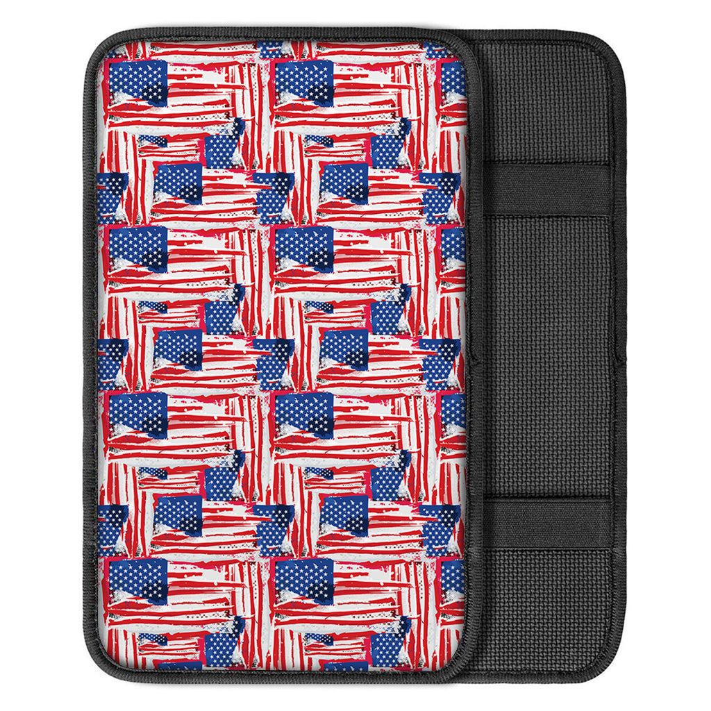 Abstract American Flag Print Car Center Console Cover