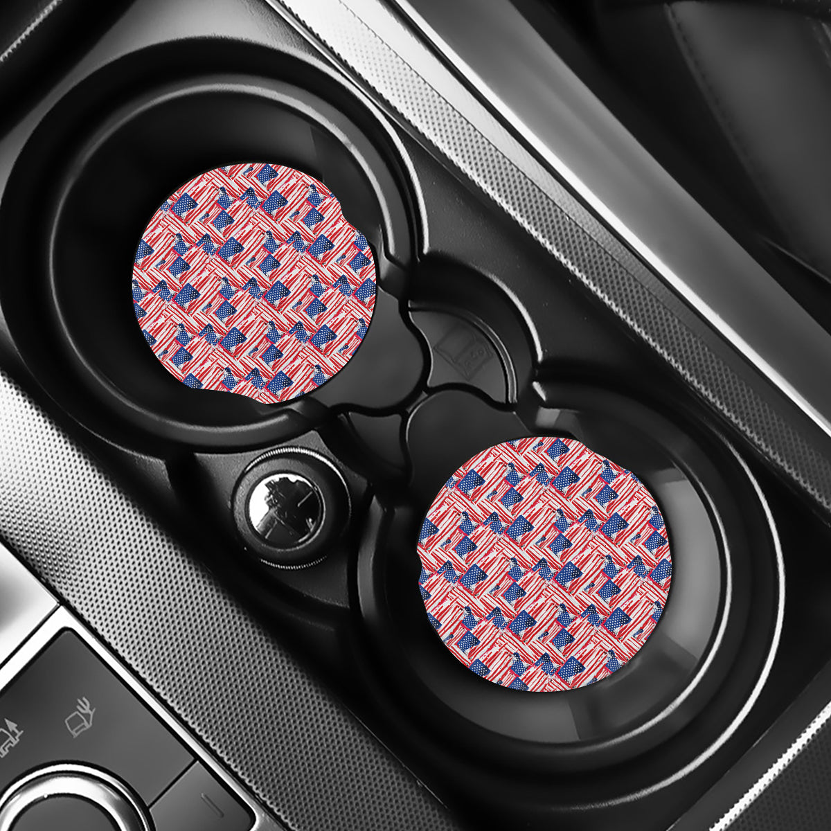 Abstract American Flag Print Car Coasters
